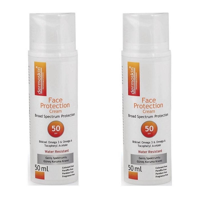 Dermoskin Face Protection SPF 50+ Güneş Koruyucu Krem 50ml 2'li Avantaj Paket