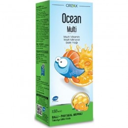 Orzax Ocean Multi Balık Yağı Şurup Ballı Portakallı 150ml