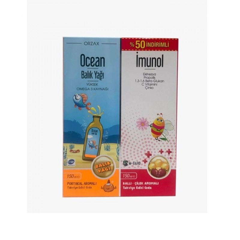 Ocean Balık Yağı Portakal Aromalı +İmunol Şurup(%50 Indirimli)